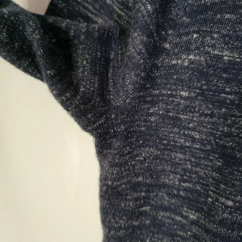J.Crew Marled Linen Blend Sweater Women's M‎ Navy Blue Crew Neck Top Lightweight